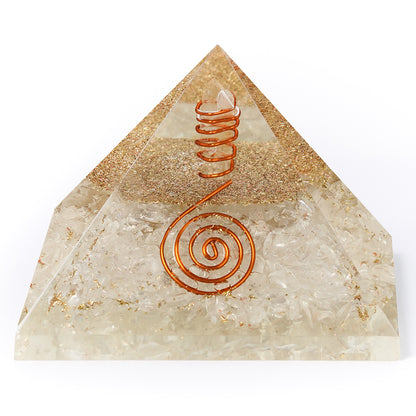 Clear Crystal Orgone Pyramid