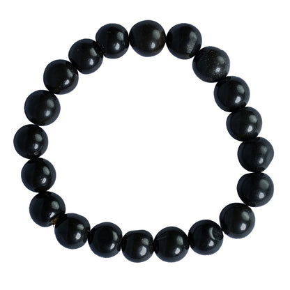 Black Tourmaline Round Beads Bracelet