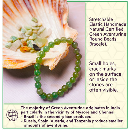 Green Aventurine Round Beads Bracelet