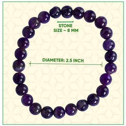 Amethyst Round Bead Bracelet