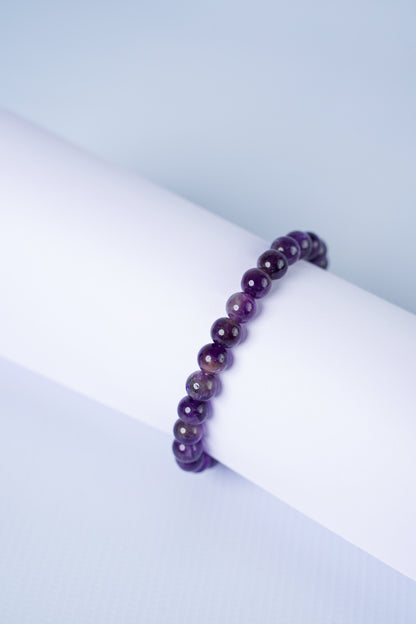 Amethyst Round Bead Bracelet