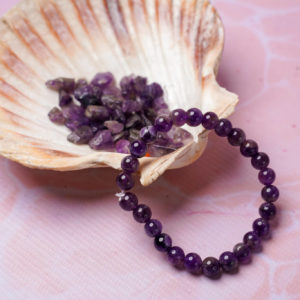 Amethyst Round Beads Bracelet - The Vastu Store